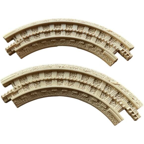 2 GeoTrax Special Gear Key Curved Track Replacement Brown Beige Tan - Picture 1 of 4